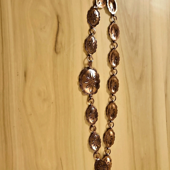 Vintage Southwestern Copper Tone Linking Belt Sz. Small Western - Picture 7 of 7